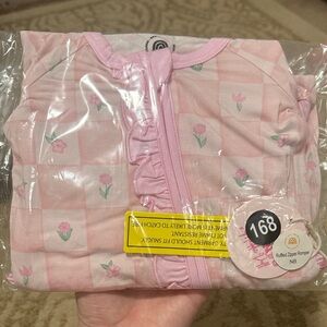 Remi & Friends Pink Floral Ruffle Zipper Romper